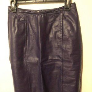 1980s Purple Genuine Leather Miniskirt